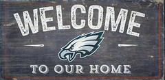 Fan Creations Welcome Philadelphia Eagles Distressed 6 x 12, 6″ x 12″, Multicolo