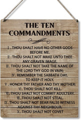 Inspirational Signs Gift Farmhouse the Ten Commandments Thou Shalt Have No Other
