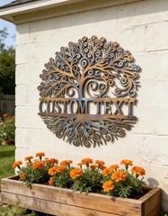 Custom Metal Tree of Life Wall Art, Personalized Family Name Decor