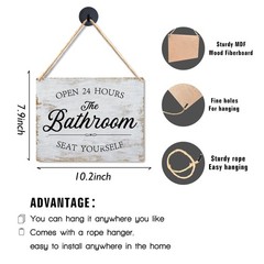 Wall Pediments Sign Please Seat Yourself Funny Bathroom Decor 10×8 Inches