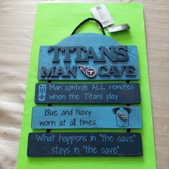 FOCO NFL Team Logo Tennessee Titans Mancave Man Cave Hanging Wall Sign