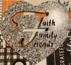 Faith Family Friends Home Decor Sign Decoration Tabletop Plaque Hot Plate 6X6.5”