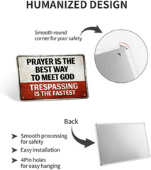 No Trespassing Sign Prayer Is the Best Way toMeet God Metal Sign Yard Front Door