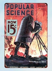 bar signs Popular Science making movies in volcano magazine cover metal tin sign