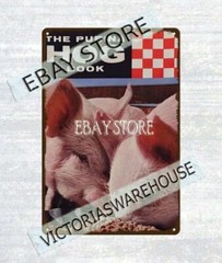 checkerboard livestock feed Hog Pig swine farm agriculture tin sign pet food