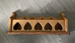 Vintage 5 Heart Wall Shelf Four Peg 19” Country Farmhouse Cottagecore Wood