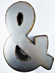 Acacia Large Metal Ampersand Wall Or Shelf Décor 15.75 Inches High Distressed