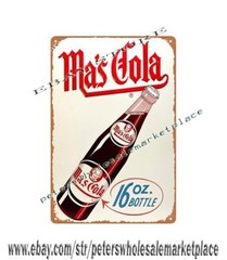 Ma’s Cola soda pop drink metal tin sign indoor bedroom decorating ideas