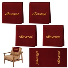 4 Pcs Reserved Seating Signs for Chairs 22 Inch Burgundy Church Pew Reserved
