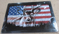 Aluminum Sign: American Flag With Deer