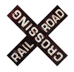 Vintage Railroad Crossing Metal Sign for Garage, Bedroom, Man Cave Decor