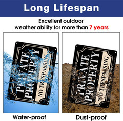 2 Pack No Trespassing Signs Private ,10×7 Inch Rust Free Aluminum Metal Sign,Ref