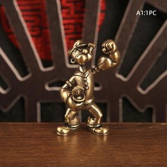 1/2PCS Popeye The Sailor Man Figure Brass Home Decor Office Desk Tea Table Art