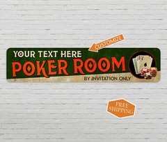 Custom Poker Room Decor Sign Family Cards Personalized Gift 4×18 104182002046