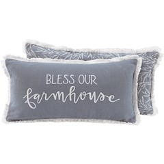 Bless Our Farmhouse Embroidered 15″ x 10″ Primitives By Kathy Pillow NEW MSRP$45
