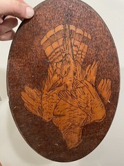 Vintage Hanging Drying Birds Etched Wood Wall Decor Hunting Cabin Man Cave