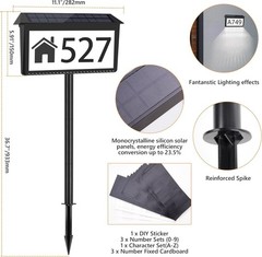 Outdoor Solar Address Numbers, Waterproof 2 Pack