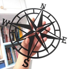 ESTART 11 Inches Metal Decorative Nautical Compass Wall Decor, Living Room Be…