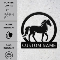 Personalized Horse Metal Sign Custom Wall Art Decor Gift for Horse Lovers Home