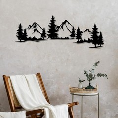 15.35 * 44.09 Inchs Mountain and Forest Metal Wall Decor Horizontal Wall Art …