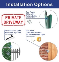 Private Driveway Sign 2 Pack .40 Rust Free Aluminum 12×6 Inch Metal Sign