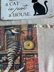 Lot Of 6 Cat 5 Metal Signs And 1 Canvas Funny Kitchen Retro Bar Signs