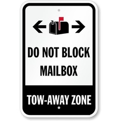 Plain Metal Mailbox No Parking Warning Rural House Entrance Wall Ornament