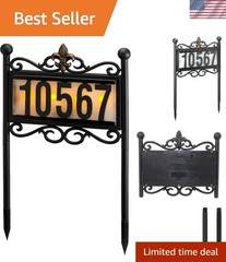 Customizable LED Outdoor Address Sign – Solar Powered House Number Stake