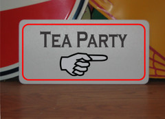 Tea Party w/ arrow Metal Sign