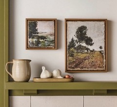 Hearth & Hand With Magnolia Landscape Burlap Wall Art Set – 2 Pieces NEW