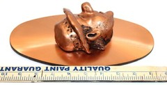 Vintage Copper Plated 3-D Clown Face Plaque 10in x5 1/2in wall hang