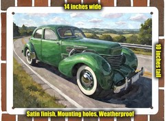 Metal Sign – 1937 Cord 812 Beverly Supercharged Watercolor – 14×10