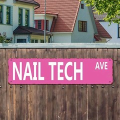 Vintage Nail Tech Ave Pink Metal Sign Nail Salon Beauty Room Home Wall Art