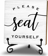 Please Seat Yourself Funny Bathroom Wood Decor Sign, Rustic Farmhouse Bathroom