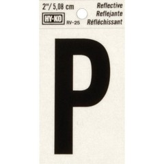 Hy-Ko Vinyl 2 In. Reflective Adhesive Letter, P RV-25/P Pack of 10 Hy-Ko RV-25/P