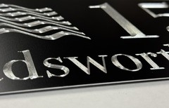 Engraved Personalized Custom US Flag House Home Number Street Address 6×12 Sign