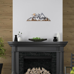 Mountain Range Metal Wall Art Decor Summit Rustic Wall Sign Forest Home Decor Si