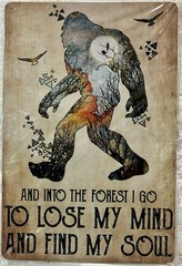 TIN SIGN 8×12 Bigfoot Sasquatch Skunk Ape Gorilla Caveman Forest Jungle DD5