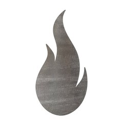 Flame Steel Cutout Shape, Raw Metal Wall Art and Craft Supply