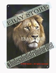 Lion head art metal sign african safari decor animal