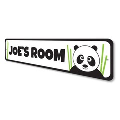 Panda Sign, Personalized Kid’s Room Sign, Metal Kid Name Panda Metal Wall Decor