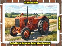 Metal Sign – 1943 Allis Chalmers Model U Tractor Watercolor – 14×10