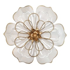 Metal Flower Wall Art Decor, 8.3″ Rustic Modern Floral Sculpture, Distressed …