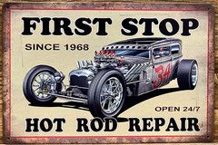 Hot Rod Metal Wall Sign 12″ x 8″