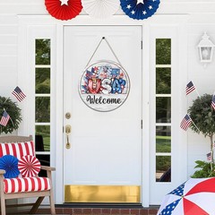 13PCS Interchangeable Seasonal Welcome Sign for Front Door, 12 Inch Rustic Round