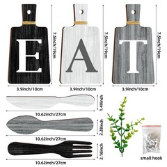 JINRICH 6 Piece Kitchen Decor Chopping Medium, Black, white and gray simple