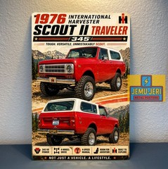 1976 International Harvester Scout II Traveler Truck Metal Sign Poster 30x20cm