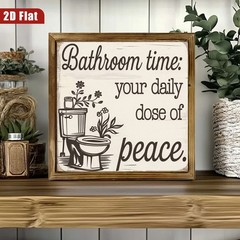 Bathroom Time Wooden Sign Rustic Farmhouse Decor Wall Art Housewarming Gift