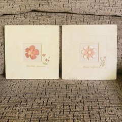 Set of 2 Homemaker’s Idea 3D Floral Wall Plaques Pink Botanical 7 1/2”