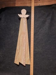 Rustic Primitive 24″ Tall Wood & Tin Folk Art Angel Wall Decor Neutral & Cream